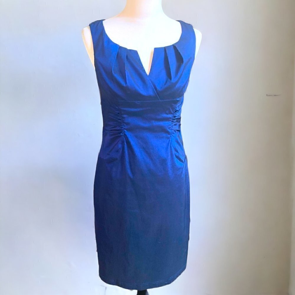 Adrianna Papell Sleeveless Blue Sheath Cocktail Dress Size 6